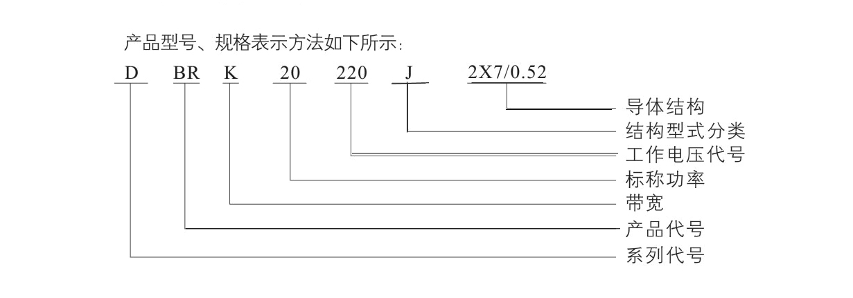 自限溫電伴熱帶國(guó)標(biāo)型號(hào)DBRZBR與對(duì)應(yīng)型號(hào)說明