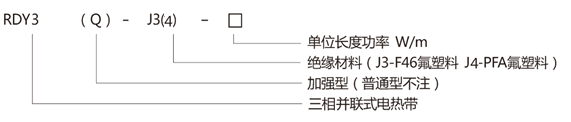 三芯并聯(lián)恒功率電伴熱帶型號含義